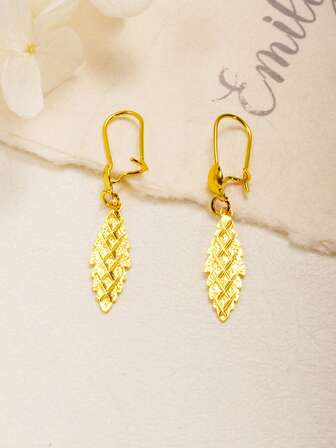 2 件优雅简约 24K 金箔设计耳环，独特的个性化 DIY 珠宝礼物，适合送给朋友、女朋友、妻子，适合日常和节日佩戴