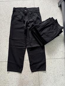 Unisex BLACK Wide Leg Jeans - Blanco y Negro - Ver 2