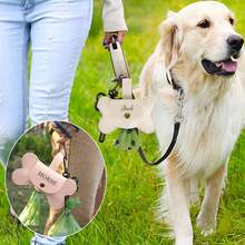 1pc Customizable Name Text Pet Bone Shaped Multi-Function Tote Bag With Clip, Suitable For Storing Trash Bags And Small Items, Ideal For Pet Dog Outings - Multicolor - View 6