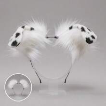 Furry Animal Ear Headband, Spotted Dog/Folded Ear Puppy Ear Costume Accessories For Holiday/Role-Playing