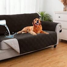 Funda para sofá/sillón 100% a prueba de agua, lavable a máquina, antideslizante, protector de muebles para perros y mascotas, según el tamaño del sofá - sofá (tres plazas) + chocolate - Ver 1