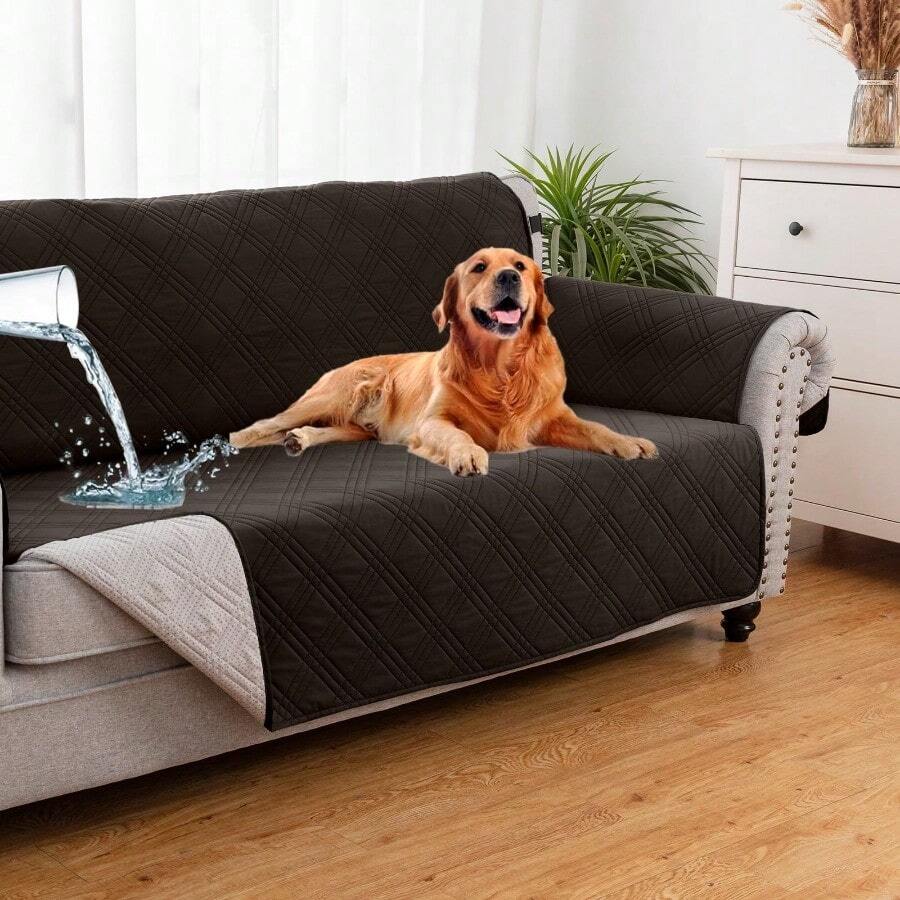 Funda para sofá/sillón 100% a prueba de agua, lavable a máquina, antideslizante, protector de muebles para perros y mascotas, según el tamaño del sofá - sofá (tres plazas) + chocolate - Ver 1