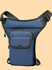 New Outdoor Cycling Leg Bag For Men Sports Fanny Pack Fashion Casual Shoulder Crossbody Bag Korean Version Of The Chest Bag - Blue - View 2