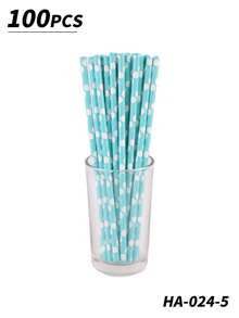 1 Packung mit 25/50/100 Stück Einweg-Papierstrohhalmen, mehrfarbiges Farbverlauf-Punktmuster, geeignet für Party, Restaurant, Desserts, Milchtee, Saft, DIY Dekorationen, Schulmaterial