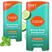 Lume Whole Body Deodorant - Smooth Solid Stick - 72 Hour Odor Control - Aluminum, Baking Soda And Skin  - 2.6 Ounce (Pack Of 2) (Lavender Sage) - 薄荷黃瓜 - 查看 1