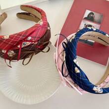 New Vintage Bow Bear Hair Tie Streamer French Hair Tie Pressure Hair Clip Face Wash Hair Tie New Spring Hair Accessories Hair Ties Ponytail Holders Hair Elastics Hair Rubber Bands Scrunchies Hair Rope Elastic Hair Tie ,Head Piece