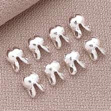 50/100pcs Real 18K Gold Plated Clamshell Knot Covers Fold-Over Calotte End Tips Ball Chain Connector Clasp For Jewellery Making Bracelets Necklaces Findings DIY Crafts