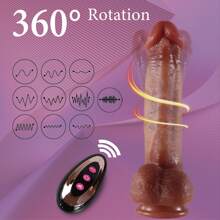 1 pieza Consolador telescópico vibrador de 9 pulgadas, consolador realista con control remoto y calefacción, vibrador 4 en 1 con funciones de telescopaje, calentamiento y rotación, juguete sexual vibrador con 10 modos de telescopaje y 10 modos de vibración para hombres y mujeres.