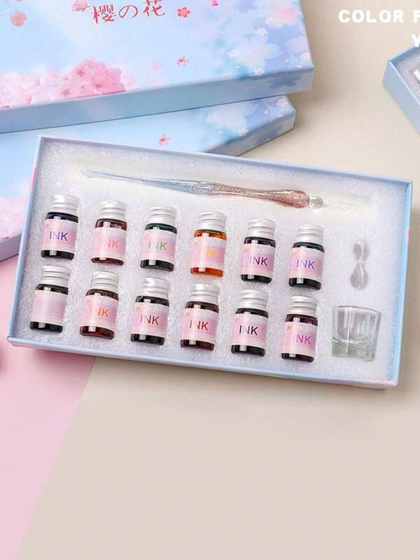 Handmade Crystal Pen Glass Dip Pen Starry Sky Vintage Student Office Supplies Fountain Pen Creative Cute Birthday Gift School Supplies,Back To School