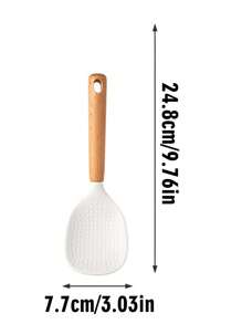 1pc/8pcs Wooden Handle Silicone Utensil Set, Non-Stick Cookware, Silicone Spatula, Wooden Spatulas, Soup Ladle, Rice Paddle, Kitchen Gadgets, Heat-Resistant &