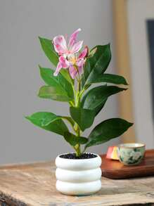 1 pieza de 21 cm a 40 cm de altura, Plantas artificiales tropicales de azalea, rama de árbol de caucho falso, hojas de magnolia de plástico verde con tacto real de seda para decoración del hogar, jardín, boda y balcón, sin maceta