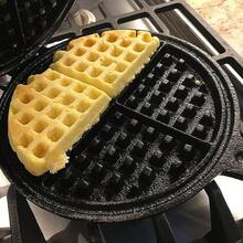 Lehman's Cast Iron Waffle Maker, Pre-Seasoned Stovetop 2 Pc Pan Makes 7 Inch - 1 - View 5