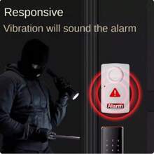 1 pieza Alarma antirrobo por vibración para coches, puertas, ventanas, almacenes, patios (Batería no incluida)