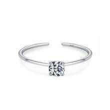 1pc 925 Sterling Silver 12 Month Colored Birthstone Stackable Opening Ring For Women Fine Jewelry Birthday Gift - Silver - View 14