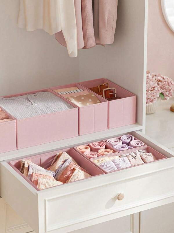 Caja de almacenamiento de tela plegable de estilo minimalista, organizador de armario, cómoda, cajón, canasta organizadora de ropa interior y cosméticos, decoración para el hogar, habitación, dormitorio en otoño, temporada festiva, almacenamiento doméstico, para camiseta blanca de mujer