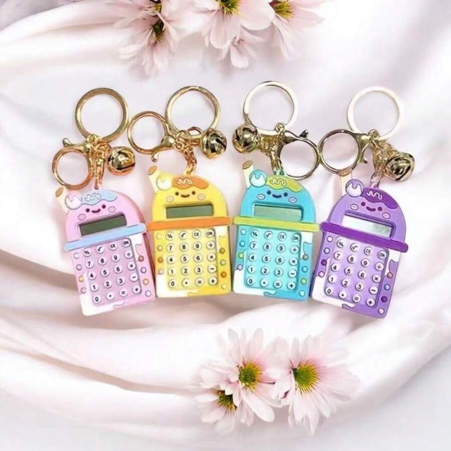 2Pcs Novelty New Calculator Keychain Maze Toy Key Ring Kids Classic Backpack Pendant Gift Cartoon - Meninas - 11 - 查看 1