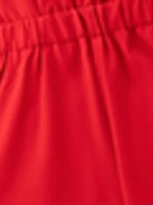 Summer Baby Girls' Cute Vacation Style Asymmetrical Shoulder Ruffle Trim Romper - Red - View 9