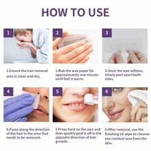 lifesky Facial Wax Strips - Natural All Skin Types - Waxing Kit With 20 Face Wax Strips & Post Wax Oil - 橄欖綠 - 查看 4