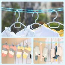 1 pièce de corde à linge portable, corde à linge épaissie et améliorée, sans perçage, disponible en plusieurs couleurs et tailles, corde à linge en plastique robuste, antidérapante et résistante au vent, corde à linge de camping, convenant pour une utilisation dans les salles de bain, les balcons, le camping extérieur, les voyages, les écoles, les dortoirs, etc., accessoires de buanderie de la maison, accessoires de camping extérieur, accessoires de salle de bain et de dortoir