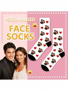 1 par de calcetines personalizados con cualquier foto para hombres, calcetines con foto personalizada, calcetines divertidos y locos con imagen personalizada para parejas, apropiados para el Día de San Valentín, regalos de cumpleaños y otras ocasiones, calcetines divertidos, locos, de anime, multicolores, perrito, perro, gatitos, gato, de moda, coloridos, lindos, adorables, de relajación, cómodos, personalizados, únicos, hallazgos personalizados, para graduación, para invierno, para Navidad, para otoño, para fiestas, para aniversarios