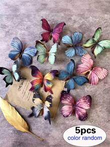 5/10 Stück neue Stoffimitationsschmetterling Haarspangen, vintage bunte lebendige Schmetterling DIY Haaraccessoires für Strand, Fotoshooting, Braut, geeignet für den täglichen Gebrauch und als Festivalgescenke, Krabbenhaarklammern, Haarspangen