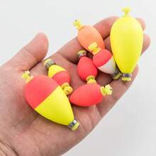 Fishing Bobbers Floats Set Foam Float Weighted Bobbers Fishing Push Button Bobbers Spring Oval Fishing Floats Fishing Bobbers Assortment - Multicolor - View 2