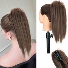 16英寸直发马尾假发片，合成纤维夹式，适合女性日常佩戴 - 彩色 - 查看 14