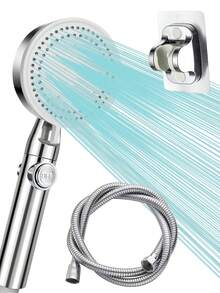 Shower Head With Handheld, High Pressure 5 Mode Spray Mode Shower Head With Stainless Steel Hose And Adjustable Stand Bathroom Decor Fall Decor Bathroom Accessories