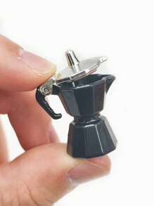 1pc/5pcs/6pcs 1:12 Scale Dollhouse Mini Coffee Maker Set, Realistic Metal-Tone Coffee Pot Model With Resin Coffee Cup/Saucer, Metal Spoon, Kitchen Accessories For Toy House, Party Decor, Interesting Lifelike Playset!