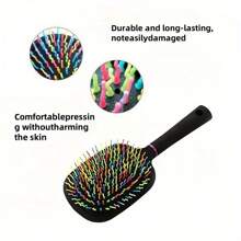 1 bucată perie mare de aer pentru îngrijirea cailor, cu peri de cauciuc antistatic și mâner din plastic ABS, potrivită pentru părul normal și lung, prindere antistatică și confortabilă pentru toate tipurile de păr