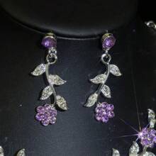 1 Set Damen Schmuckset - Halskette, Ohrringe (3 Stücke), elegantes Strass-besetztes Schmuckset, geeignet für Hochzeit, Bankett, formelle Anlässe
