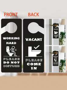 1 个“请敲门”和“请勿打扰”可翻转门牌，适用于会议室、书房、卧室、酒店、浴室、双面木门挂钩（7.87 * 3 英寸/20 * 7.6 厘米）