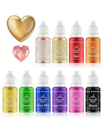 Various Baking Coloring Sets - Liquid Pigments For DIY Baking Decorations, Decorative Colorants, Soap Colorants, Multi-Purpose Bright Pigments