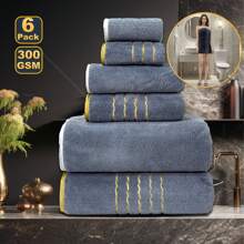 MIDENSI Juego de toallas de baño bordadas con hilo de oro de lujo y estilo imperial, 55.12*27.56 pulgadas 2 piezas, 13.78*29.53 pulgadas toalla 2 piezas, 13.39*13.39 pulgadas paño de lavado 2 piezas, de secado rápido, suave y cómodo, adecuado como regalo de Año Nuevo y Navidad, decoración de baño, decoración de otoño, regreso a la escuela para salón de belleza, hogar y baño