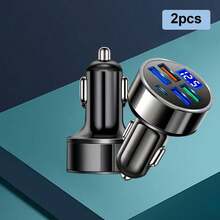 Quick Charge Car Charger - USB Lighter Adapter, Fast Charging For All Smartphones & Tablets, Compact Vehicle Charger With Overload Protection Car Accessories - Black - View 5