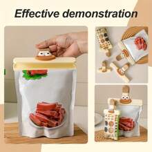 Cartoon Fresh And Simple Potato Chip Bag Clip - Heavy Duty Plastic Food Storage Sealer, Bread Food Bag Clip, Strong Sealing Snack Bag Sealer, Fresh Bag Tea Sealing Artifact Plastic Clip, Convenient Tea Snack Sealing Clip, Suitable For Kitchen And Restaurant Sealing Clip