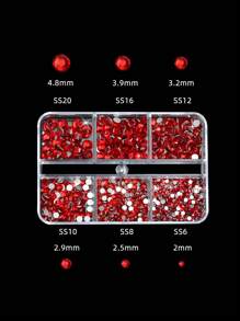 6 Gitter Set Nageldekorationen, gemischte Größen Nagel Diamanten Flachboden Strass, Kleber Strass DIY Bling Aufkleber, Haut nicht Heißkleber Kristalle, Nagel Zubehör, Nagel Dekoration, Nagel Edelsteine