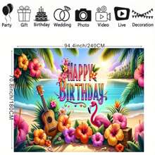Tropical Beach Hawaiian Backdrop Seaside Ocean Surfboard Holiday Party Birthday Photography Background Banner,Christmas