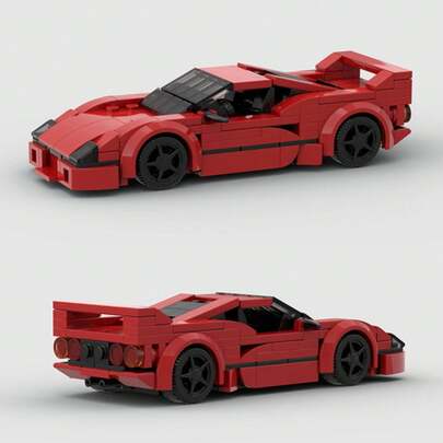 MIKEMENG Red/Black/White Sports Car Building Block Kit, STEM Creative Educational Toy For Kids, DIY Car Model Set For Boys, Suitable As Birthday, Halloween, Christmas Gift, Collectible Home Decor, Budget-Friendly Gift