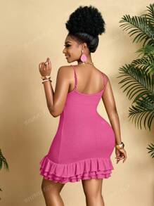 BIUBIU Vestido holgado de mujer talla grande talla en unicolor, sexy, con cuello halter y escote bajo, ajustado a la cadera, un básico para los viajes a Hawái, apropiado para citas de vacaciones