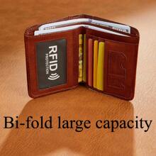 1pc Vintage Fashion Men's Wallet RFID Blocking Short Style Large Capacity Credit Card Holder Suitable For Men Young Professionals And Office Workers Great For Work Business Commute And School Wallet Mini Wallet Purse Wallet Men Wallet Leather Small Wallet RFID Wallet