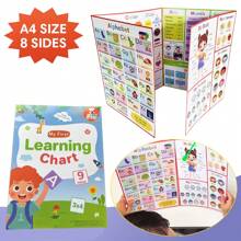 Lachilly Quadro de aprendizagem fonética, pôsteres de aprendizagem infantil pré-escolar, números do alfabeto de 1 a 10, cores, vocabulário CVC, palavras em inglês, pôsteres A4, brinquedos educativos Montessori