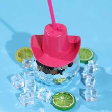 Disco Ball Cup, Pink Cowboy Hat Cup With Straw, Glitter Ball Cup, Disco Ball Plastic Cup With Straw, Cowboy Western Party Supplies Cup, Reusable Party Cup