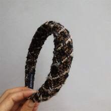 Autumn/Winter Style High Top Small Fragrance Headband Tweed Sponge Headband Braided Plaid Hairpin Vintage Hair Accessories Hairband Hair Hoop