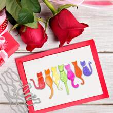 Cats Metal Cutting Dies, DIY Scrapbooking Album And Embossing Stencil, Greeting Card Making Tool, Card Paper Cutting Crafts ,Gift Card Making Template Die Cuts
