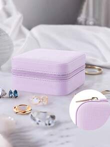 1 件夏季旅行珠宝盒，防水珠宝盒，便携式珠宝收纳盒，大容量收纳盒，珠宝隔层袋，迷你戒指盒，适合日常珠宝收纳，耳环、戒指、手链等旅行配件，适合女大学生、妈妈、海滩、商务旅行、生日的最佳朋友的礼物 - 彩色 - 查看 8