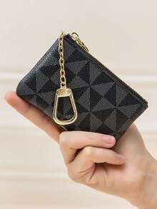 零钱包拉链零钱包带钥匙扣女士小钱包钥匙扣袋男女通用小钥匙扣钱包零钱包防水零钱包带拉链和钥匙扣的小零钱包钥匙扣卡包零钱包迷你收纳袋，可装零钱卡、钥匙、口红 - 彩色 - 查看 4