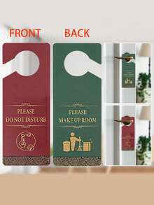1 个“请敲门”和“请勿打扰”可翻转门牌，适用于会议室、书房、卧室、酒店、浴室、双面木门挂钩（7.87 * 3 英寸/20 * 7.6 厘米）