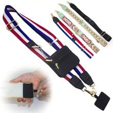 Clip And Go Strap For Phone With Wallet Crossbody Phone Strap, Wristlet Strap Adjustable Cell Phone Lanyard Phone Strap With Zippered Pouch Phone Chain Crossbody, Green