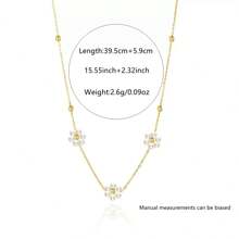 1 Set Elegant Floral Stainless Steel Necklace And Bracelet Jewelry Set, Suitable For Women In Daily Commute Or Hanging Out With Friends, Can Also Be Gifted
